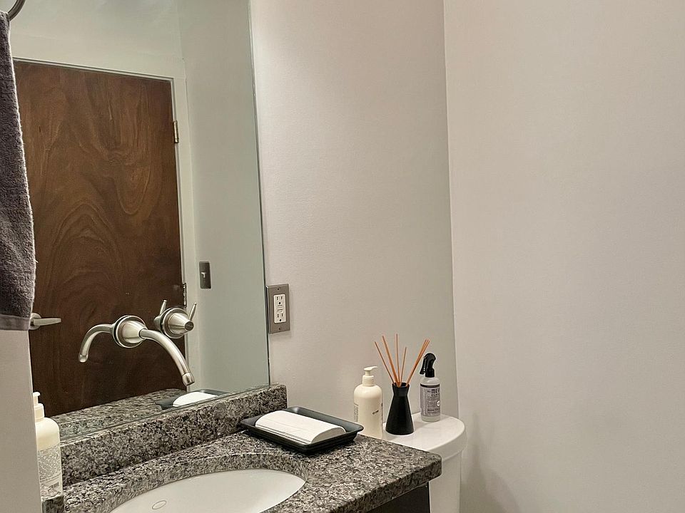 Half bath near the front door (first floor)