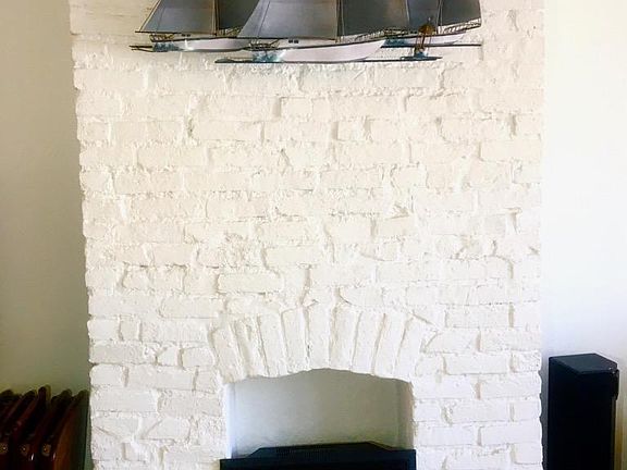 Decorative fireplace.