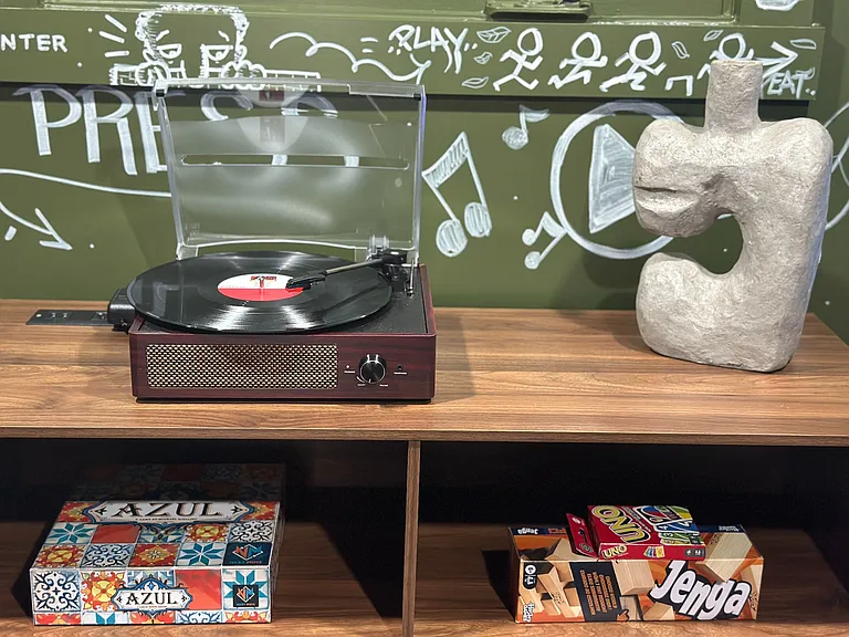 Record player and games for your enjoyment!