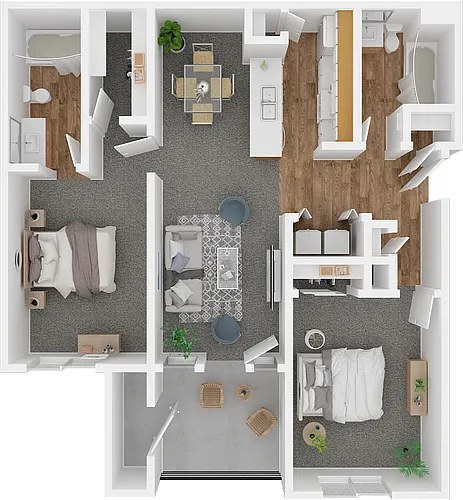 Floor plan 2BD, 2BTH