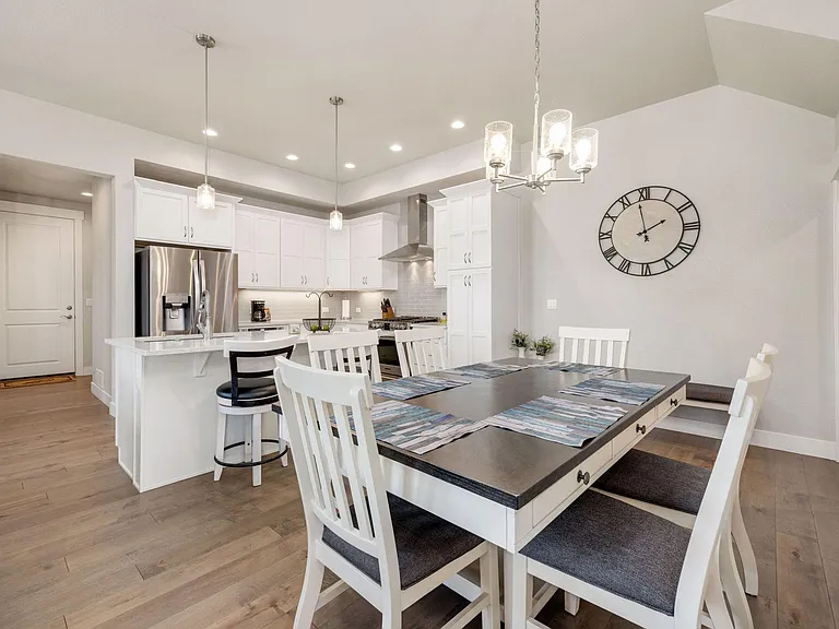 Large dining table in dining area