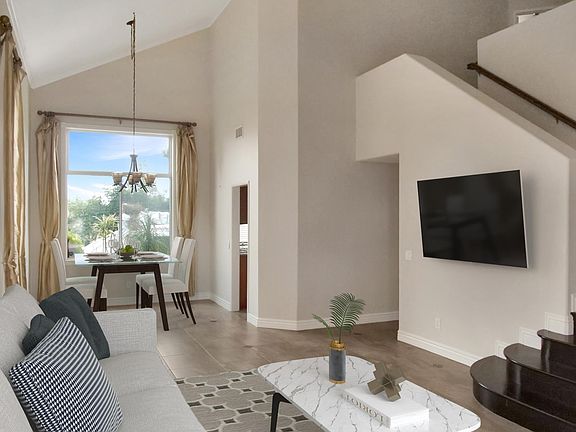 Living and dining virtually staged
