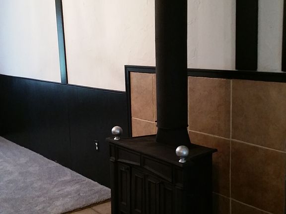 Woodburn stove in family roo