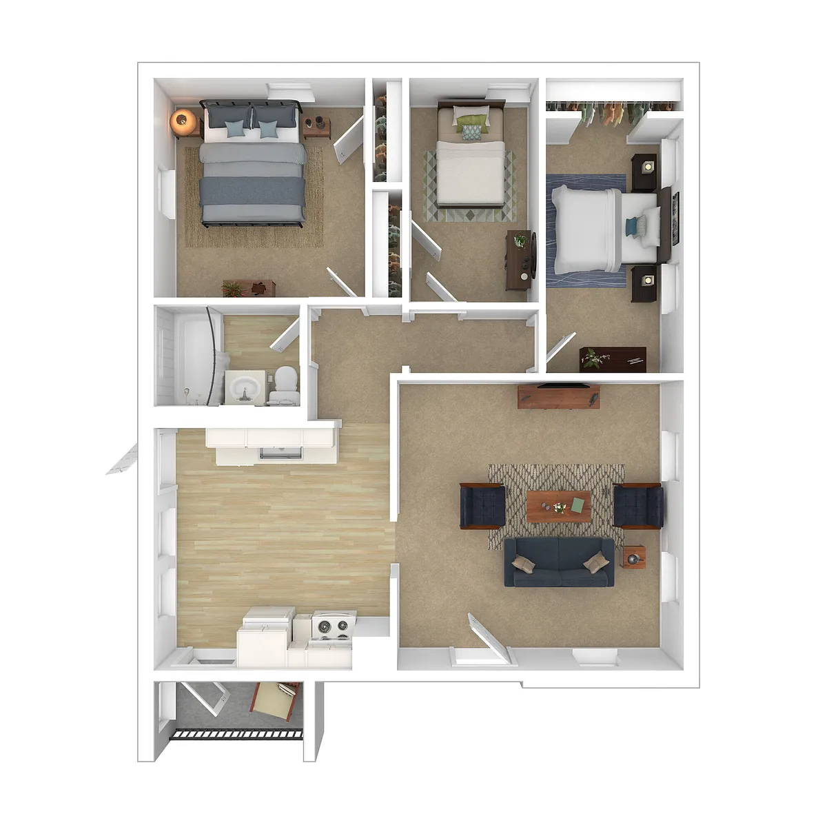 Floor plan 3 Bedroom 1 Bathroom