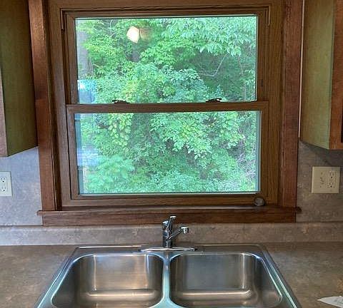 wooded view from kitchen