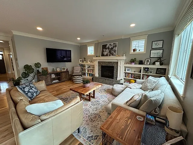 Family room adjacent to kitchen