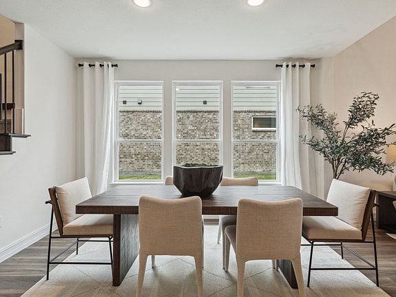 Dining area with large windows