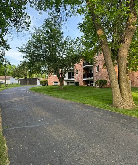 Driveway to garage and renter's entrance
