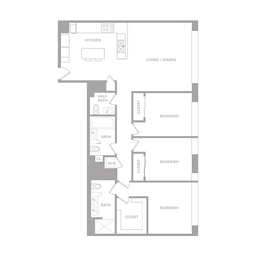 Floor plan Three Bedroom