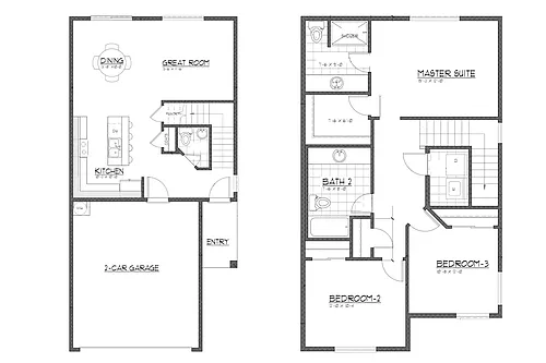 Floor plan 2 Story Townhome