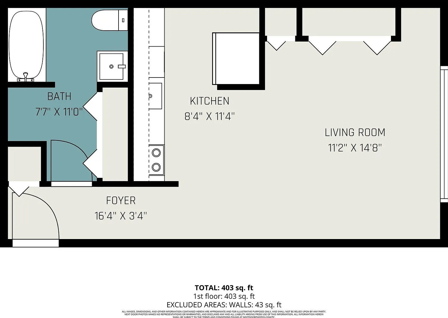 Studio, 1.0 bath, 450 sqft, $725 — Photo 2