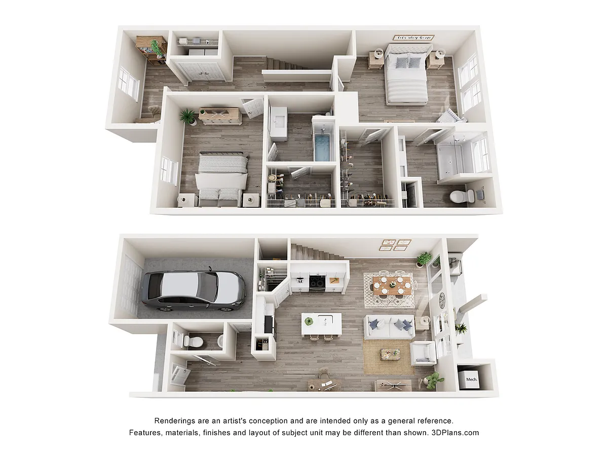 Floor plan 2BR/2.5BA