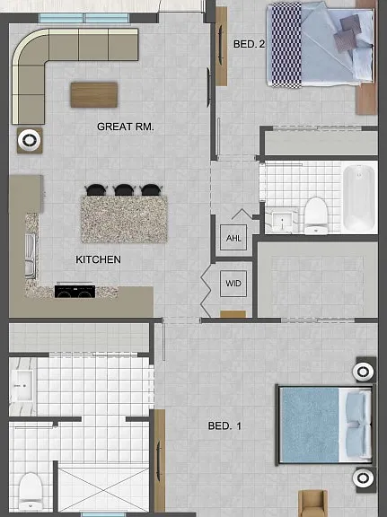 2 Bedroom Floor Plan