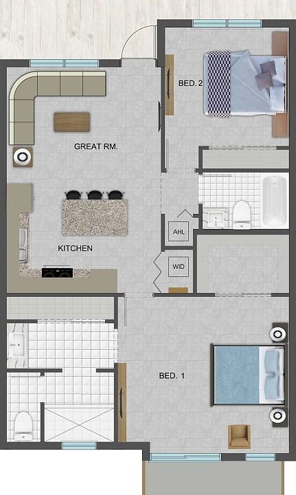 2 Bedroom Floor Plan