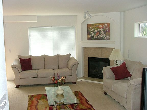 ground level, large, bright living room