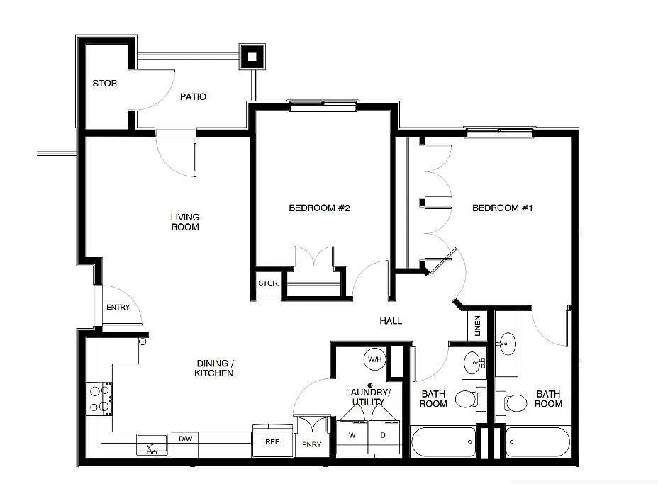 Floor plan 2 Bedroom (2C)