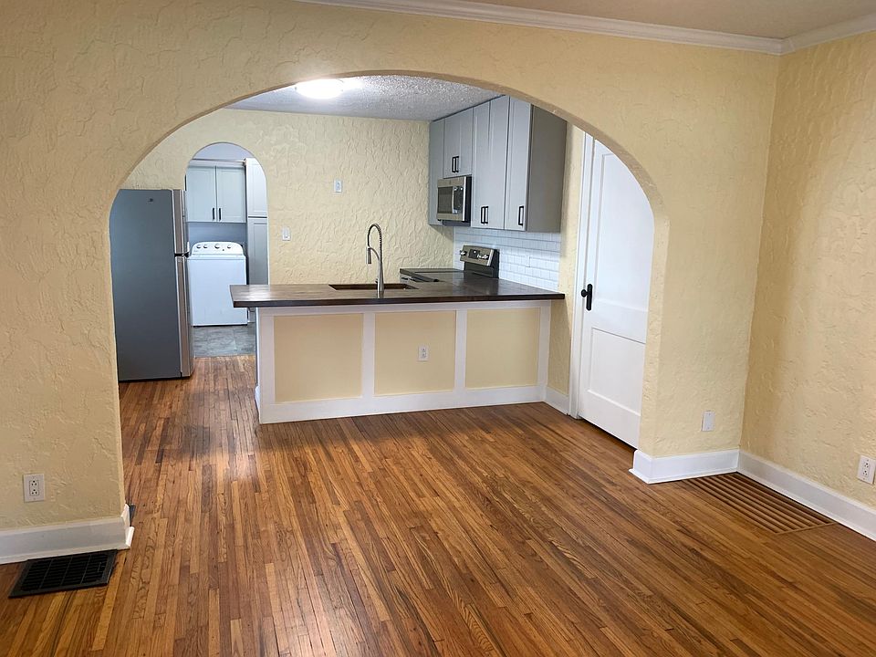 Open concept kitchen and living room.