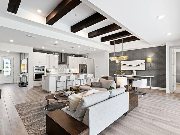 Connected gathering space and elegant double tray ceiling