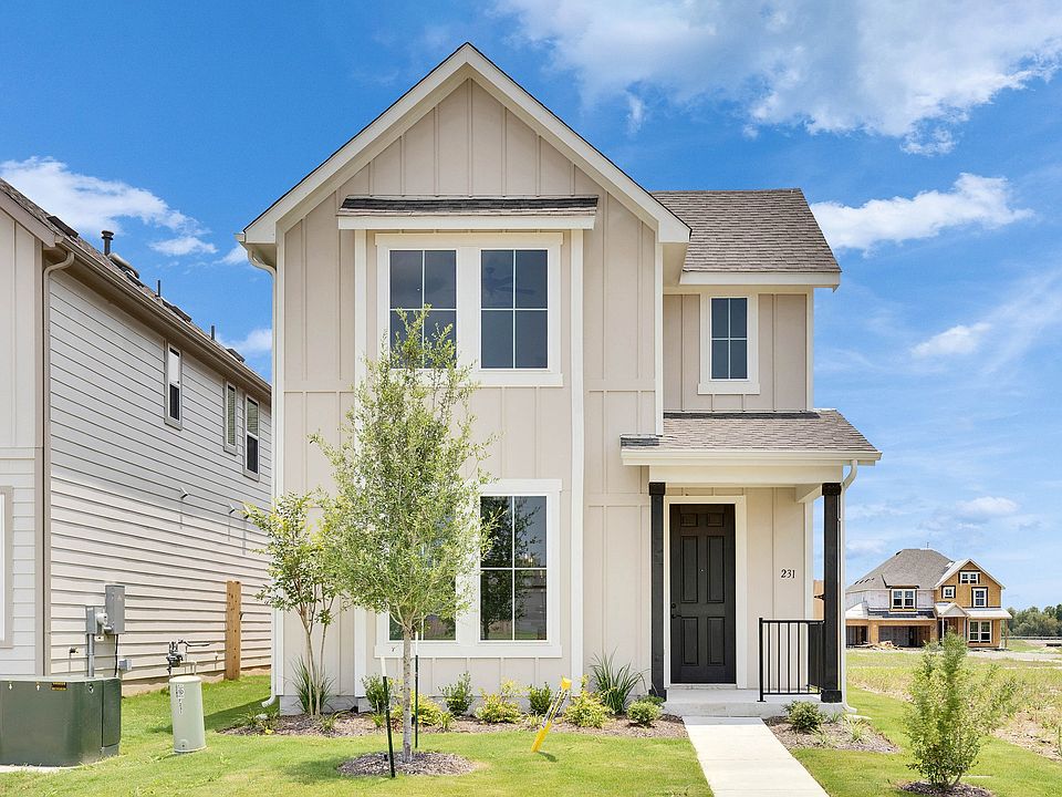 Elegant gable roof and sleek facade exude modern charm in Trinity at Spring Creek s exclusive commun