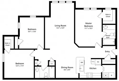 Floor plan Three Bedroom A