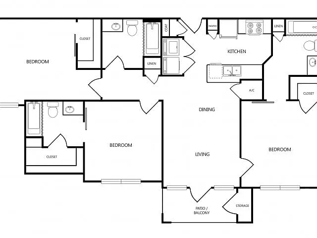 Floor plan Three Bedroom