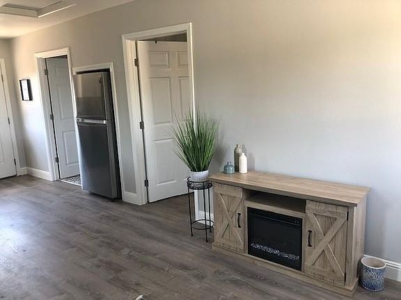 TV stand and fireplace