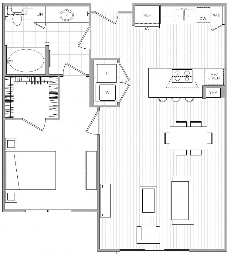 Floor plan 1 Bed/1 Bath-A7