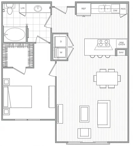 Floor plan 1 Bed/1 Bath-A7