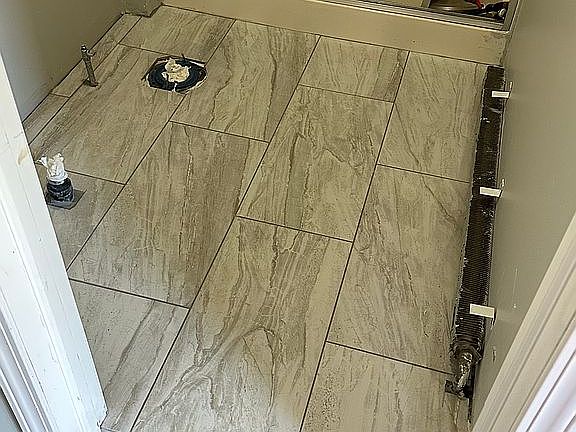 2nd bathroom new floor