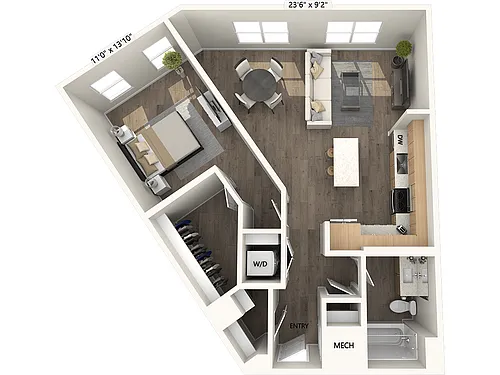 Floor plan A11-874sf-FinishIII