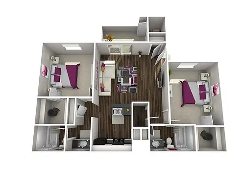 Floor plan 2X2-B1 - 2X2-B1