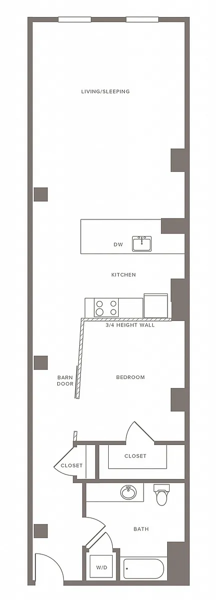 Floor plan A02 - One Bedroom