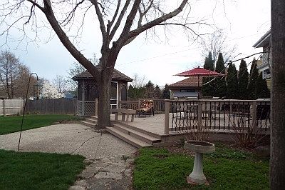 Cement Patio and Large Deck