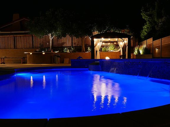 Pool with three water falls.