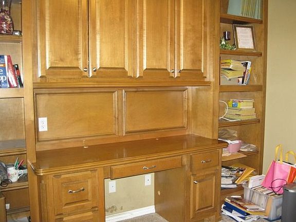 builtin bookcase in study/den