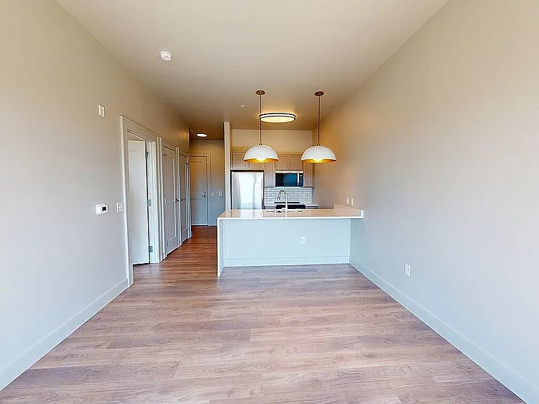 1 Bedroom/1 Bathroom - Unit 504, Living + Kitchen