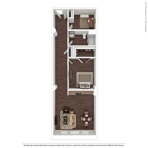 Floor plan 110% AMI 1 Bed / 1 Bath Loft Den