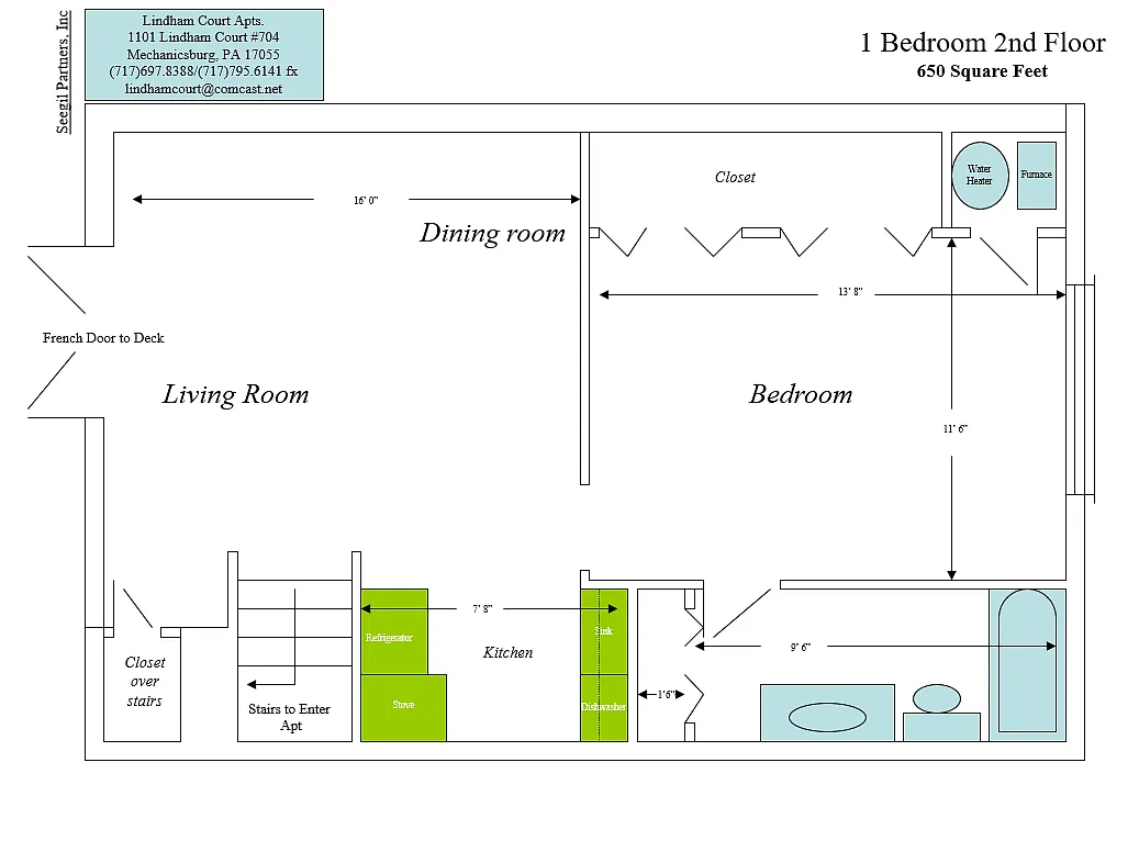 Floor plan 1 Bedroom 2nd Floor