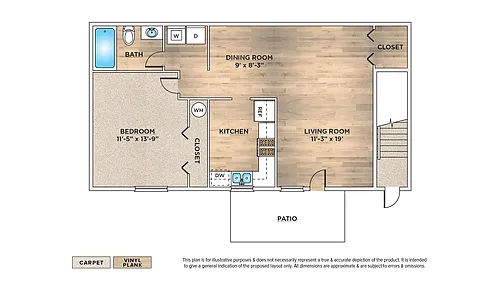 Floor plan 1 Bedroom Apartment