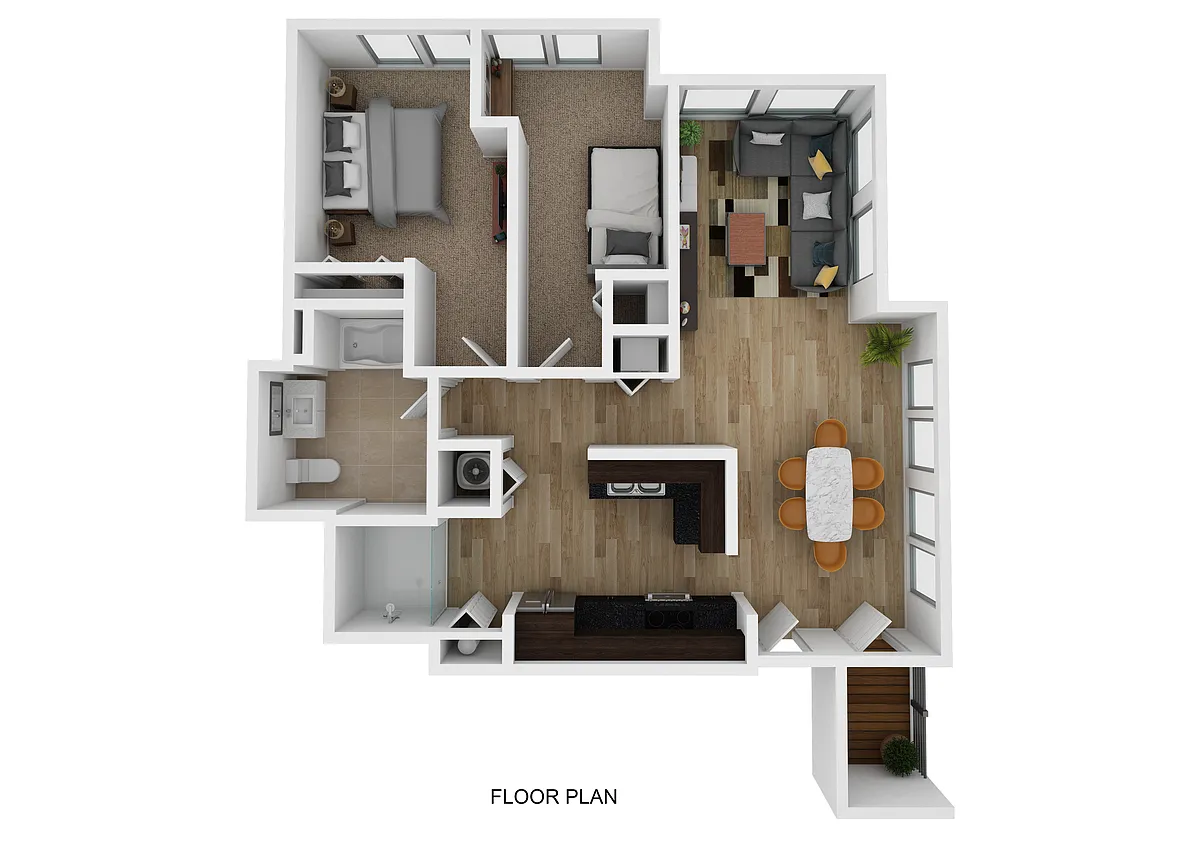 Floor plan 2 Bedroom 1 Bath