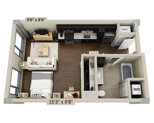 Floor plan Studio E1B