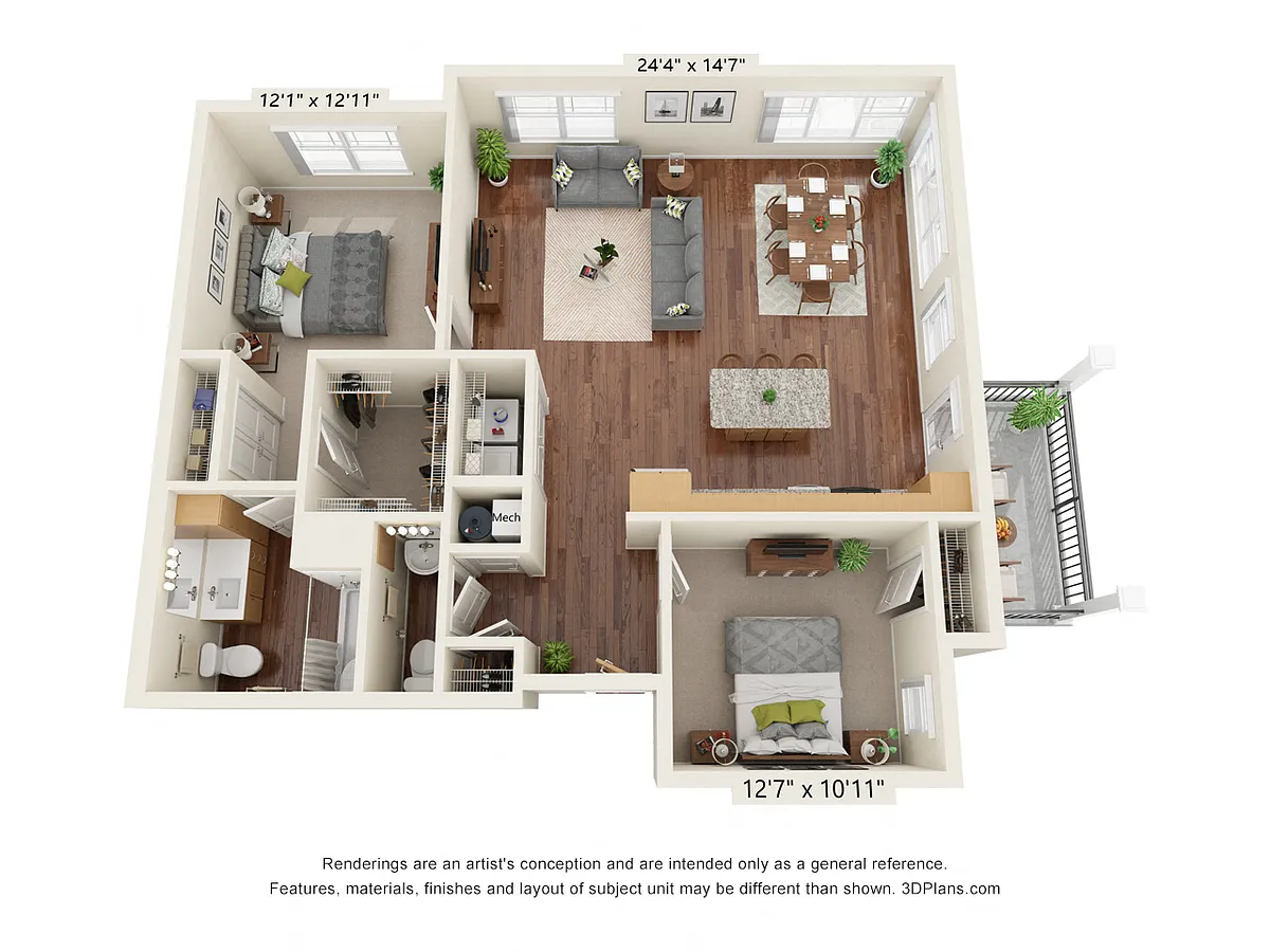 Floor plan Two Bedroom B4