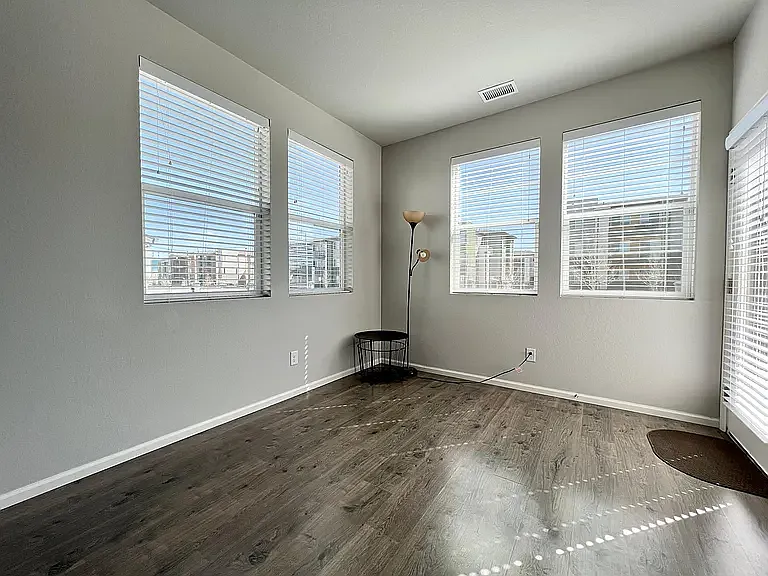 Office with door to enclosed patio