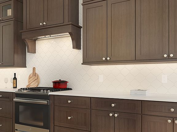 Gorgeous ceramic tile backsplash