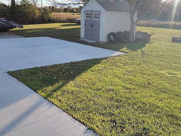 New cement driveway