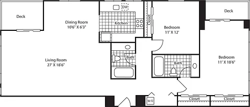 Floor plan 2 Bed SW Penthouse