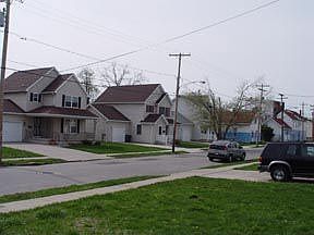 Looking north up street
