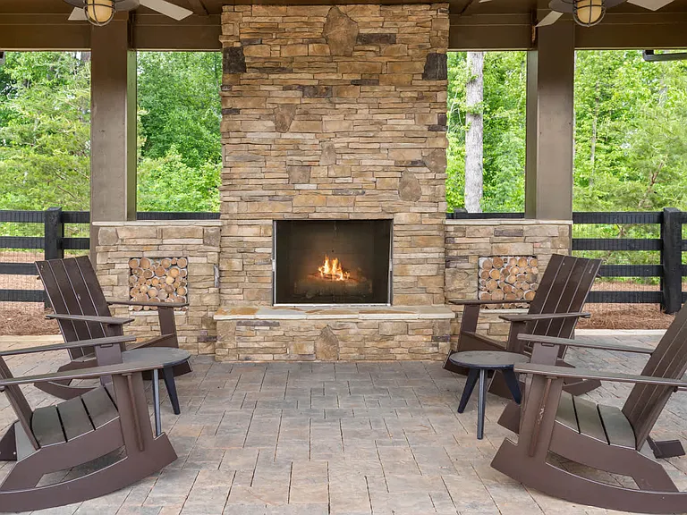 Outdoor Lounge with Fireplace