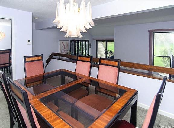 Dining room over sunken-in ...