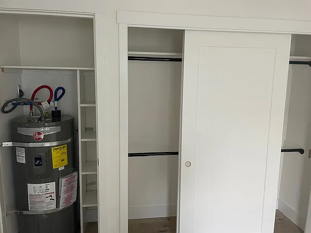 Double closet in the master bedroom